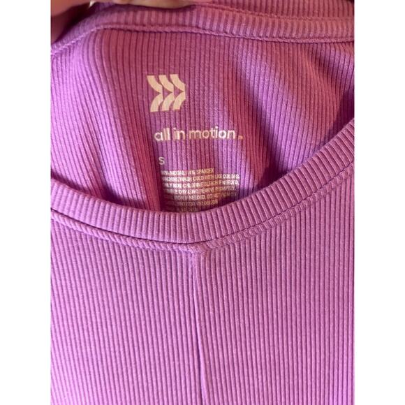 All in Motion Orchid Purple Ribbed Twist Front Cropped Tank Small 2-6 - Picture 3 of 4